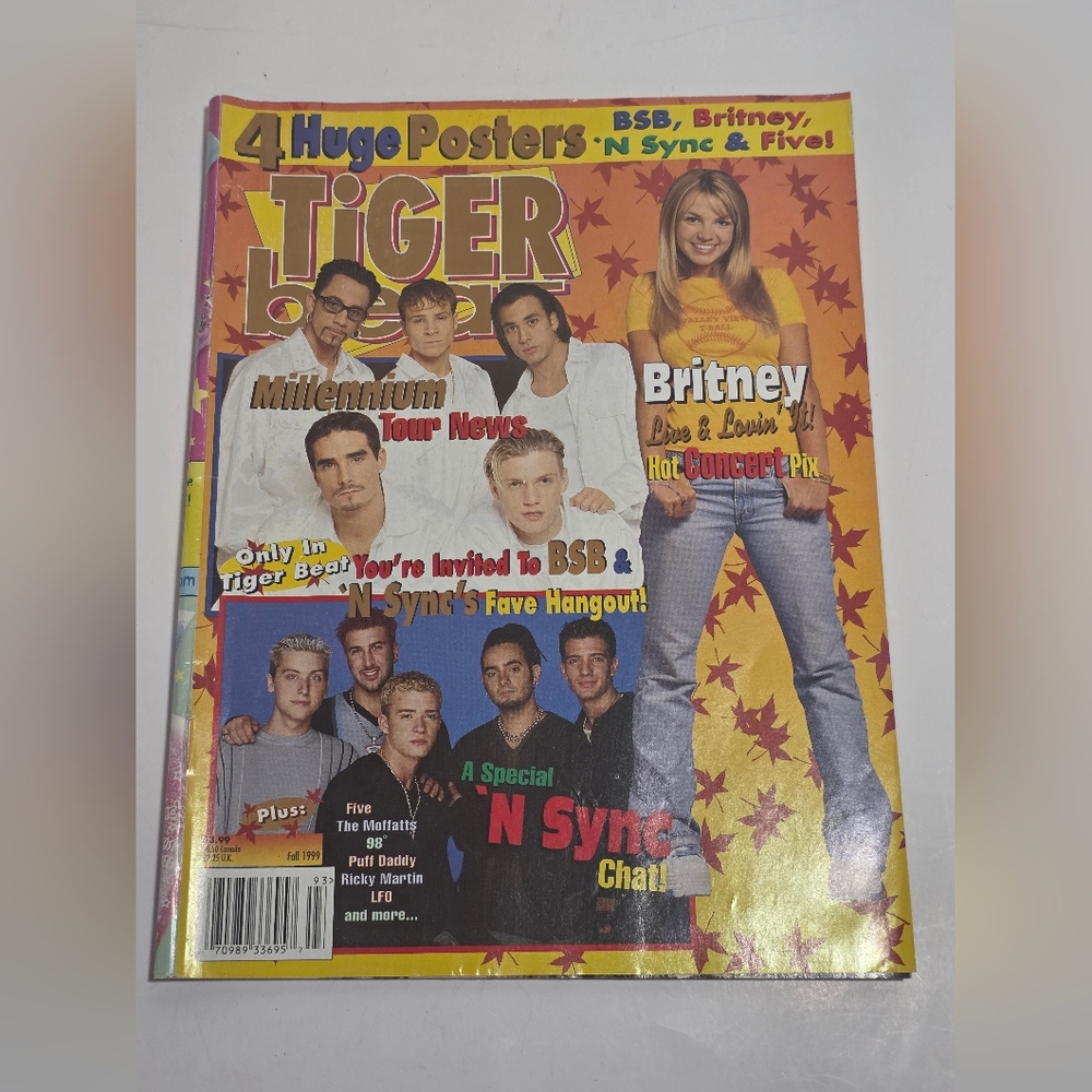 1999 Fall TIGER BEAT Magazine - BRITNEY SPEARS NSYNC Backstreet Boys - Y2K